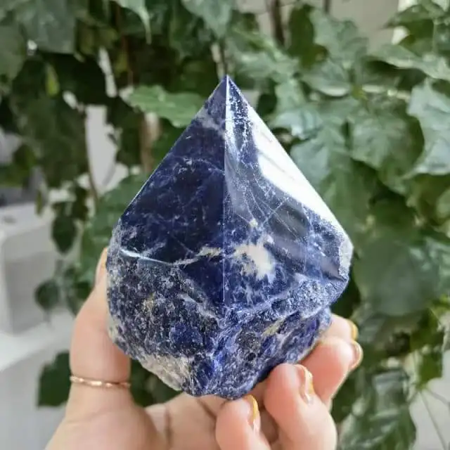 Natural Stone Lapiz Lazuli Top Polished Raw Point With Natural Base Crystal Point and Tower for Reiki & Decoration