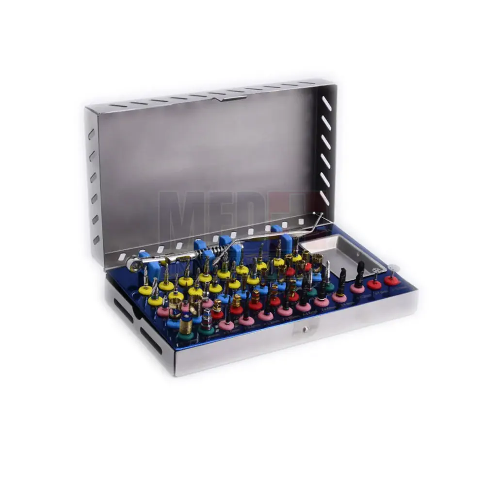 Dental Implant Tissue Punch Kit Gold 5pcs set Surgical Surgery Stainless Steel Bur Holder