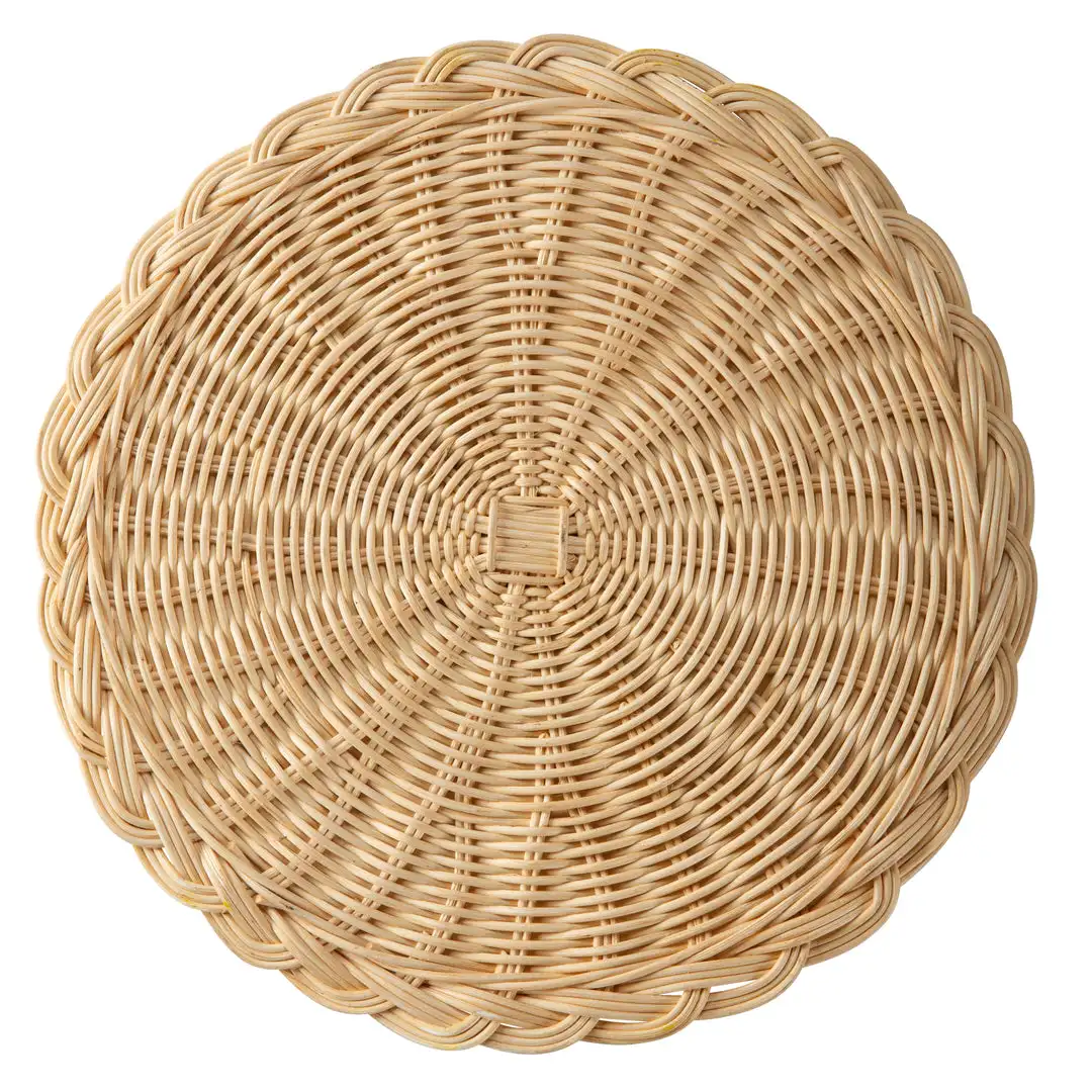 Elegant Handcrafted Round Rattan Placemat Natural Rattan Placemat For Dining Table Home Decor Wholesale From Vietnam