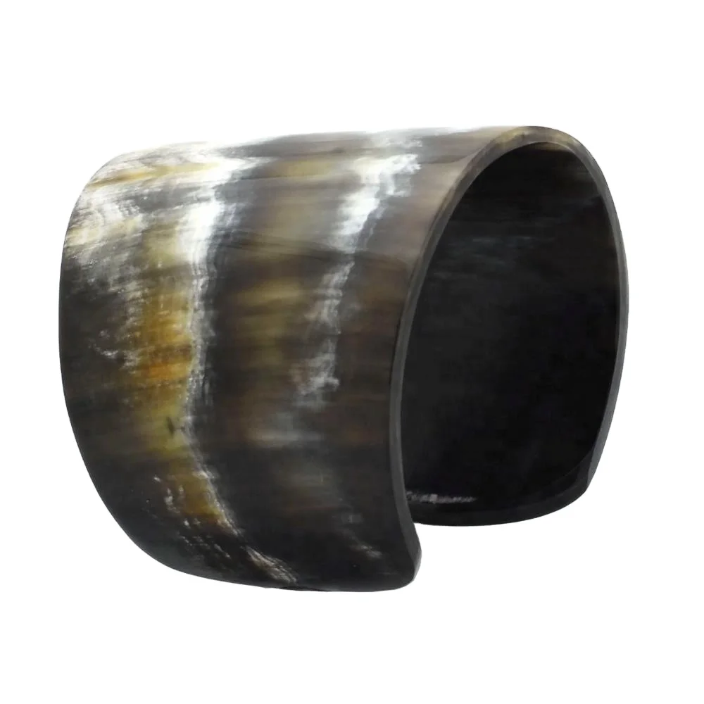 High Quality Natural Buffalo Horn Cuff Bracelet Bangle Black & White with handmade horn bangle and woman use