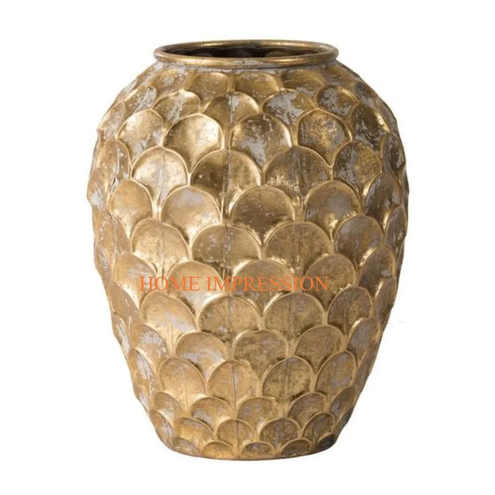Vintage Display Flower Vases Prime Quality Pure Brass Large Size Home Side Table Decorative Accents Flower Vases And Pots Supply