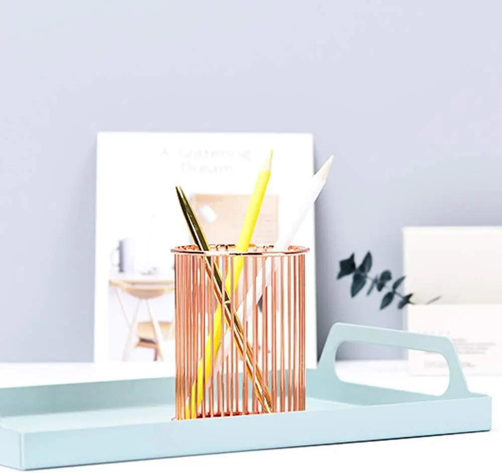 Pen Holder Wire Metal Pencil Holder Decorative Desk Storage Organizer Container for Stationery