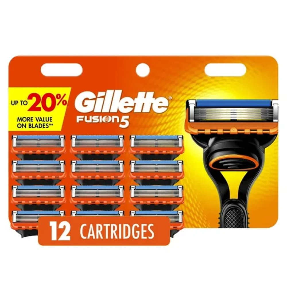 Мужские лезвия для бритвы GilletteFusion5 комплект из 16 сменных лезвий с точным триммером 5 антифрикционных