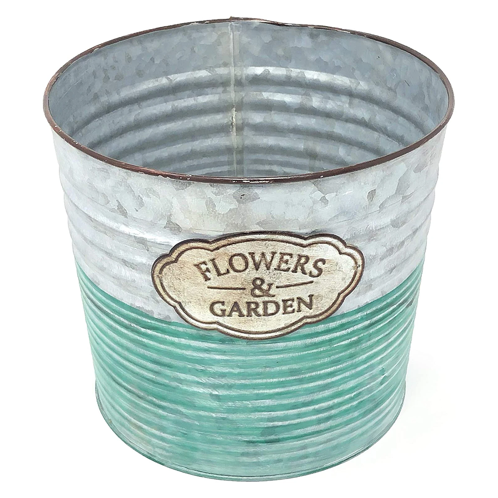 Set of 4 galvanized buckets and garden planters with rope handles Customized modern garden accessories