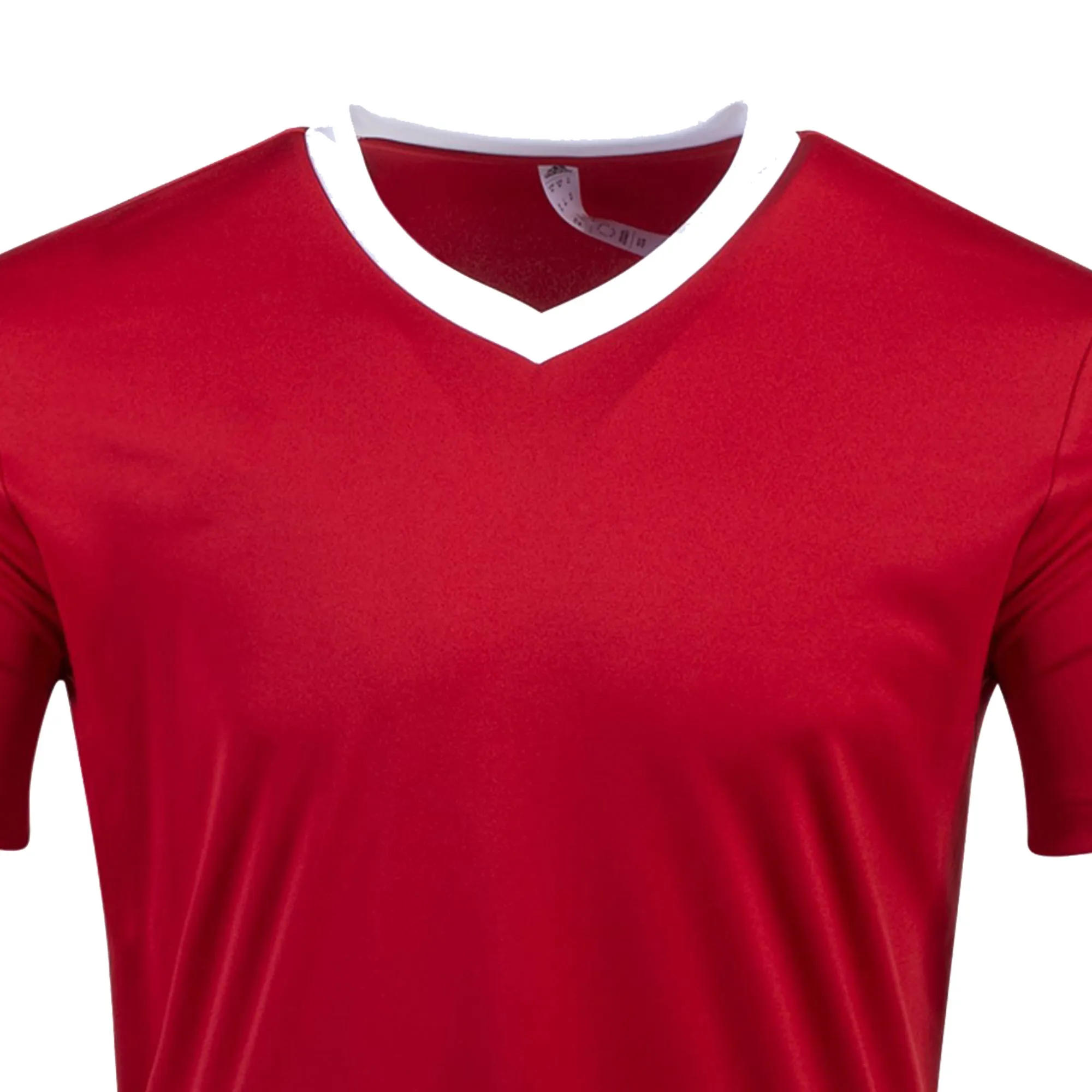 Buy Red Soccer Jersey Sports Wear High Quality 100% Polyester Jersey Heat Transfer Embroidery Logo Soccer Football Jersey Custom