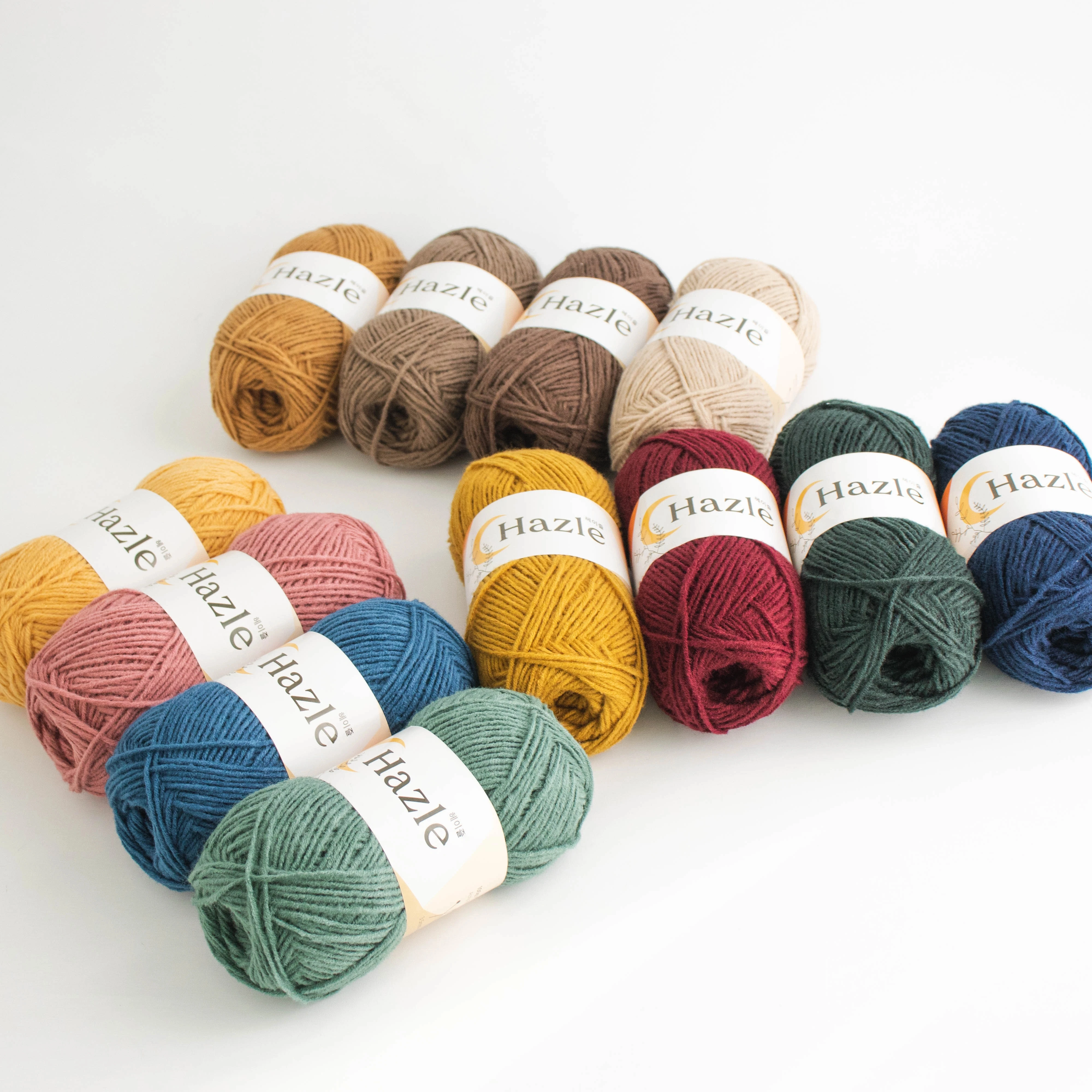 Hazle (100g) South Korea High Quality Acrylic Wool Combined Yarn for Blanket Clothing Bag Crochet for Knitters