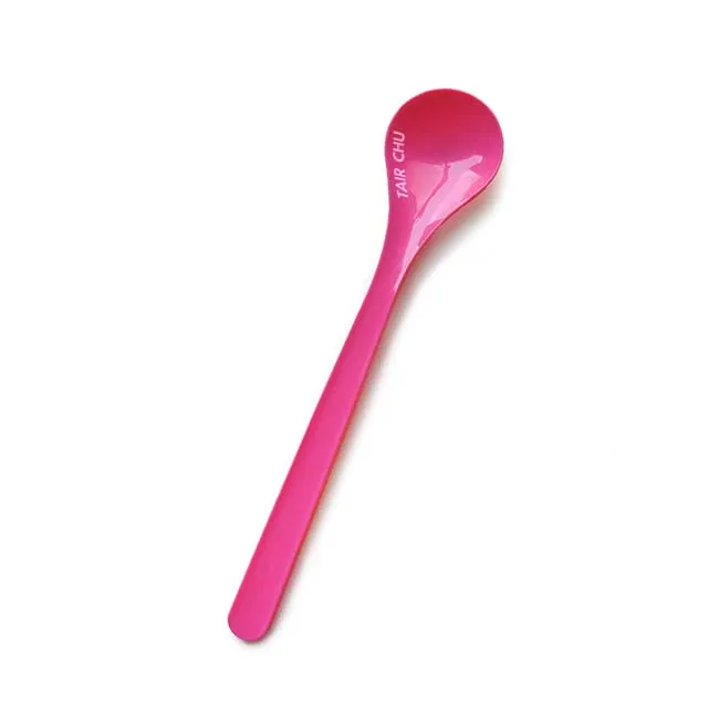 Adorable Rose Pink 18cm Long Handle Plastic Ice Cream Spoon
