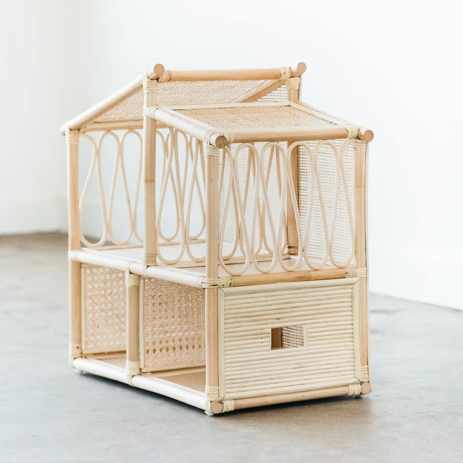 Миниатюрный ротанговый кукольный домик ручной работы, маленькие миниатюрные домики для кукол, детские игрушки для малышей