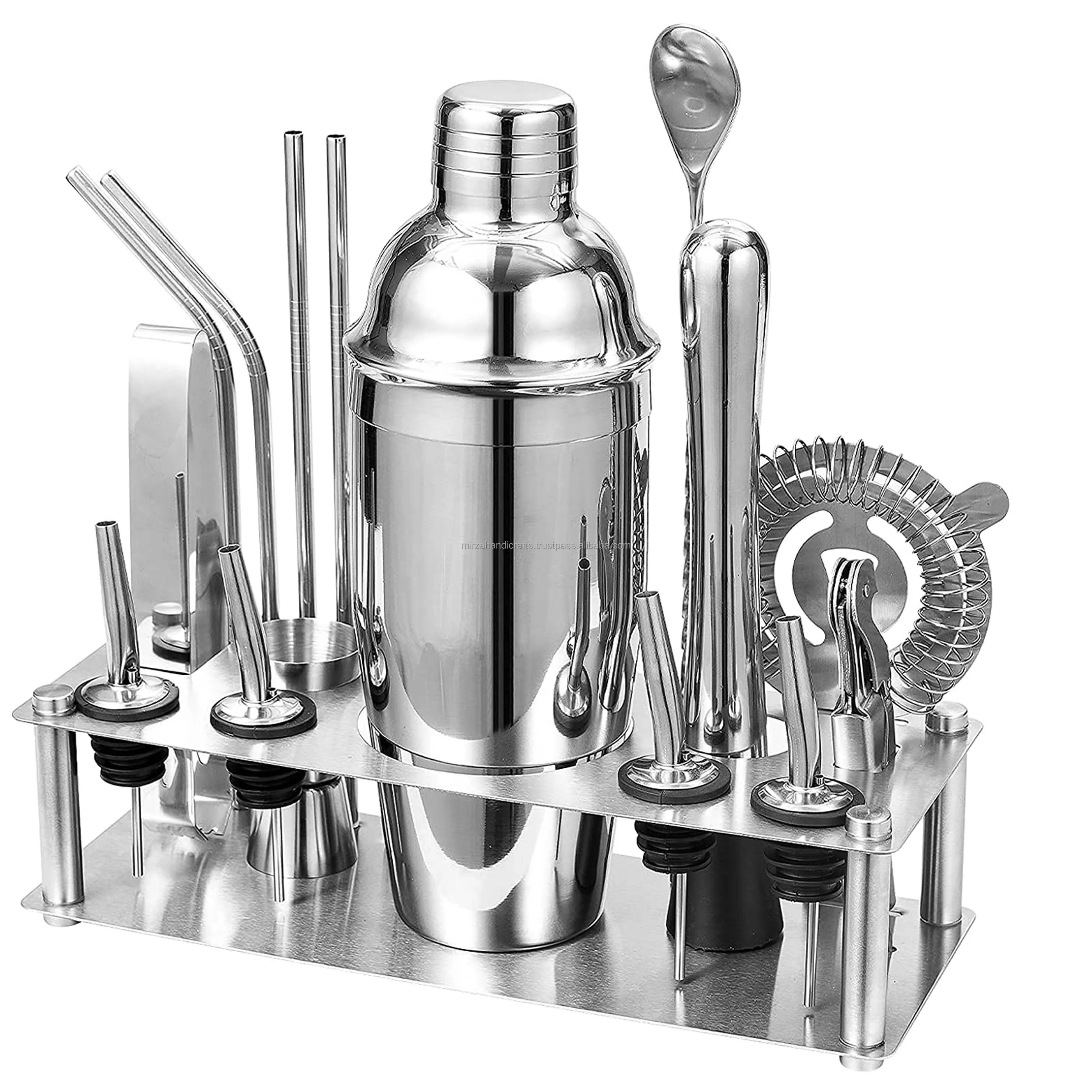 New Design 6 Pieces Professional Barware Combo Cocktail & Mock tail Mixer Bar Set for Gift  750ml Cocktail Shaker Set of 2