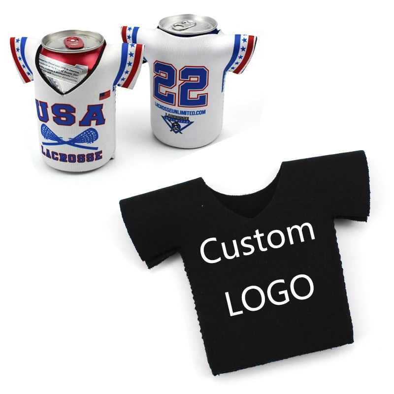 Fashion T-shirt shape can cooler neoprene beer stubby holder football Jersey stubby coolers with custom LOGO