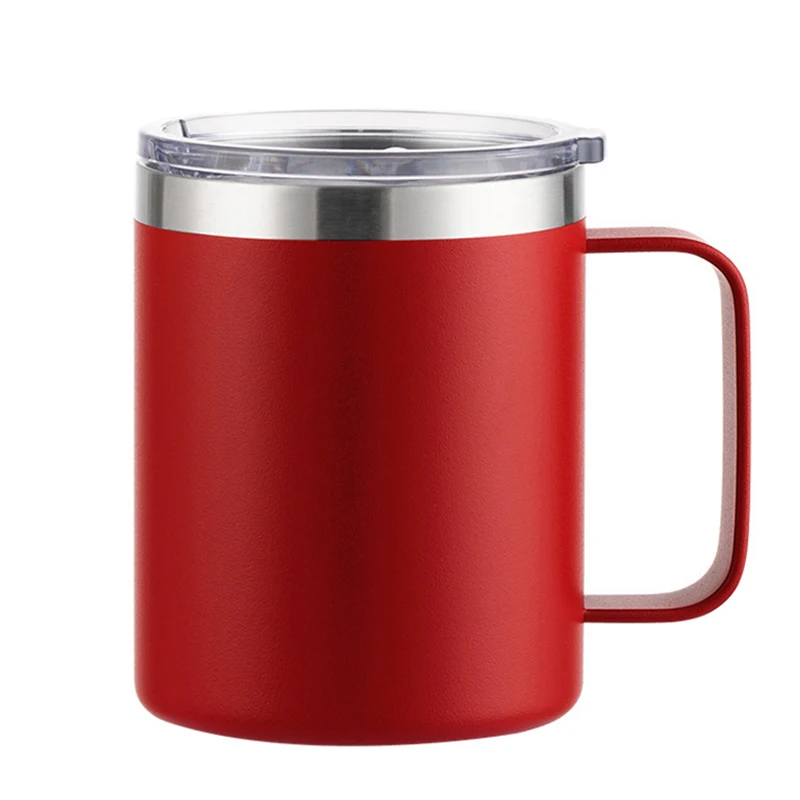 Wholesale BPA Free Stainless Steel Double Walled 12 oz Insulated Vacuum Camping Travel Tea Coffee Mug With Handle
