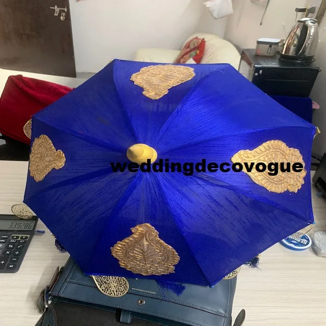 Indian Beach Umbrella Sun Parasol Handmade Decorative Patio Wedding Umbrella Designer Golden Umbrella