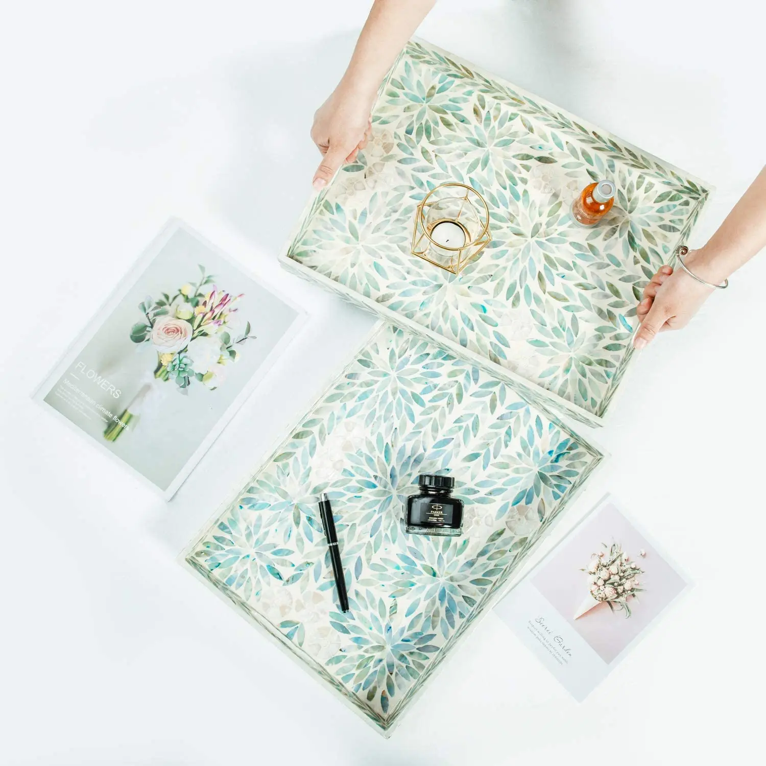 Lacquer tray bone inlay trays lacquerwave high-quality various sizes cheapest price bulk quantity