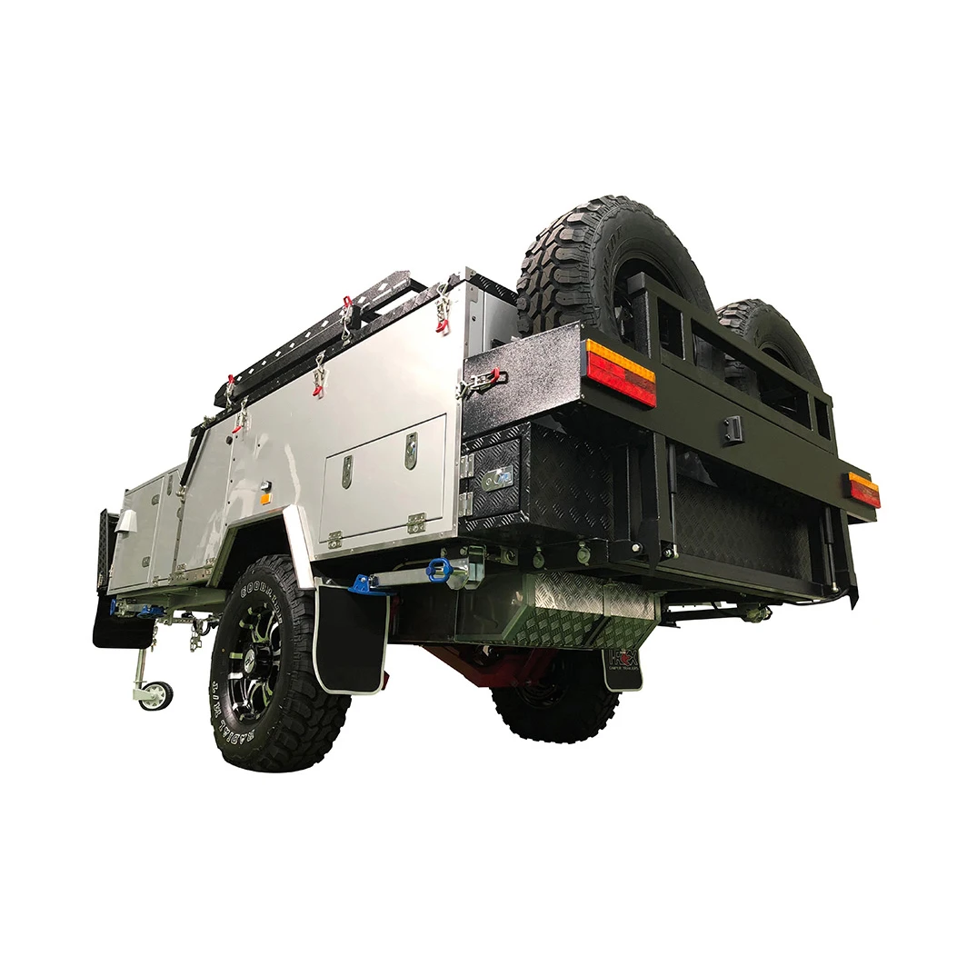 Australian standards off road rv camper 4 person teardrop trailer camping caravan travel trailer with entertainment kitchen