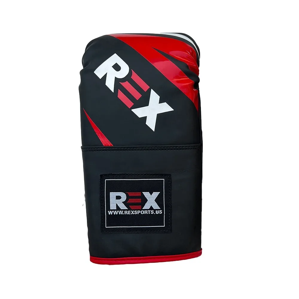 REX Custom Printed Boxing Bag Mitts Matte Black Artificial Leather Punching Gloves for Training 4oz, 6oz Fitness Mitts