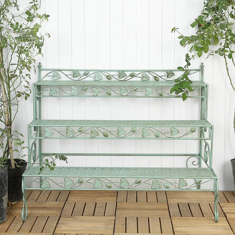 Tiered Plant Stand Outdoor Metal 3 Tier Stands for Multiple Plants Ladder Potted Indoor Shelf Holder Rack