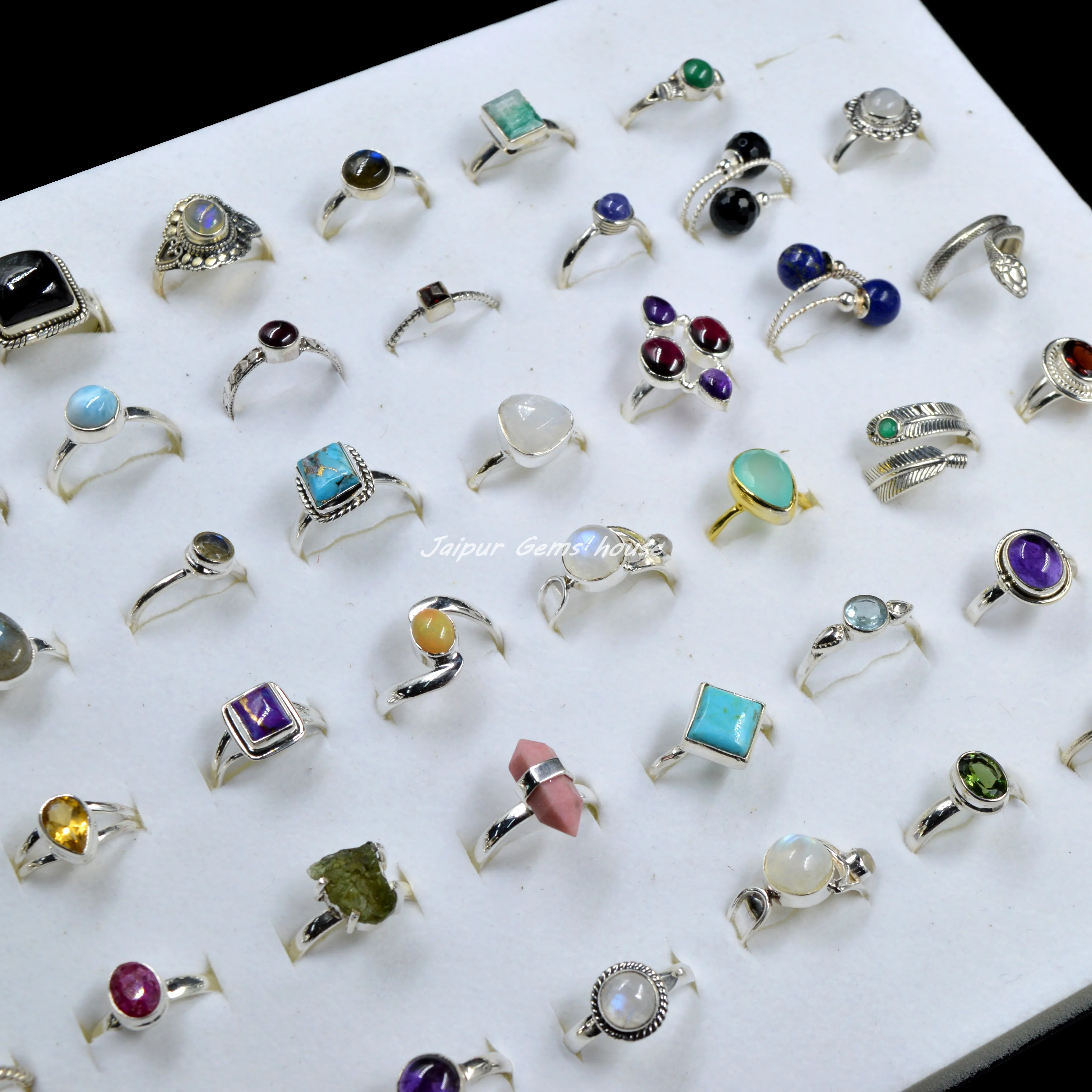 New Trending Multi Gemstones Rings Lot, 925 Sterling Silver Mix Shape Rings Lot, Bulk Hand Accessories Vintage Jewelry for Women