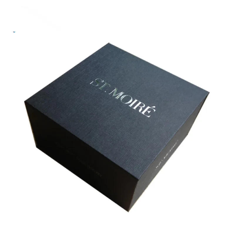 Customized printing black magnet closure apparel packing gift packaging paper box
