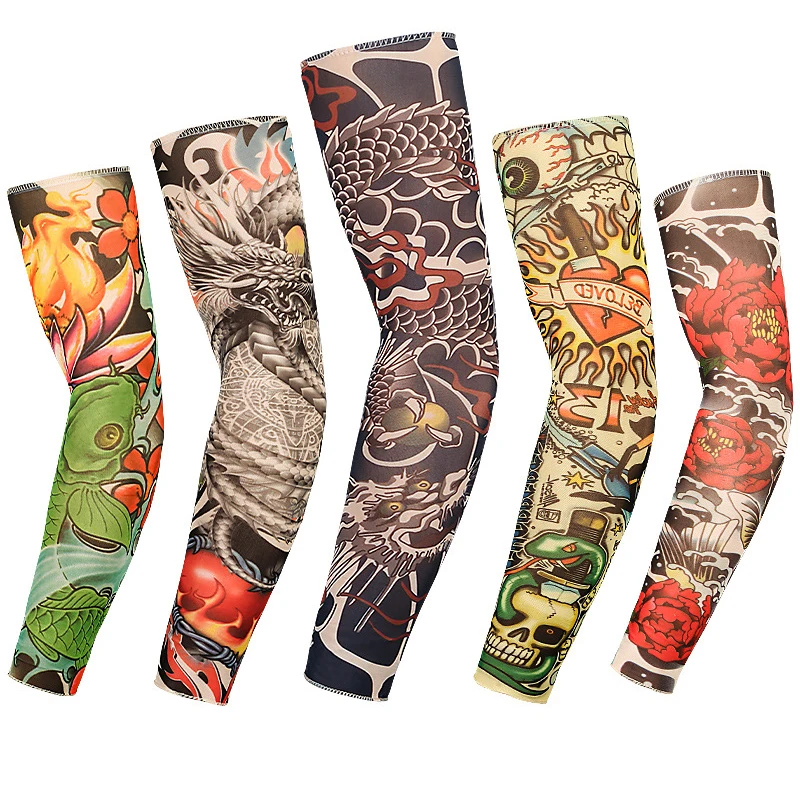 Custom Compression Sun Protection Arm Covers Wholesale Cooling Fishing Cycling Bike Football Sports Arm Sleeves With Finger Hole