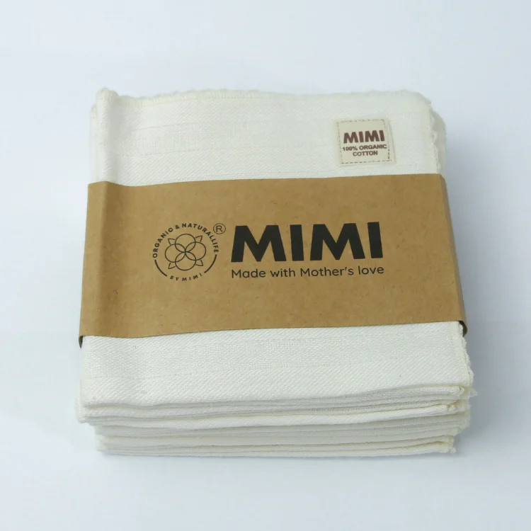 Set 5 pieces Washcloth Muslin Fabric 100% Organic Cotton High Quality From Vietnam Manufacturer High Grade Product