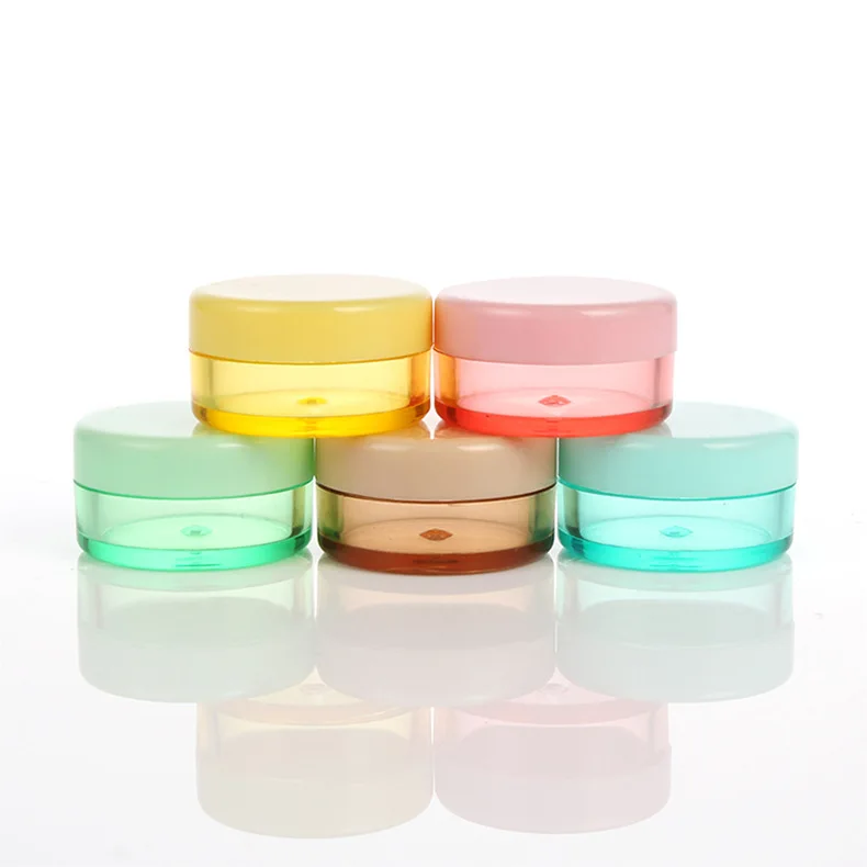 Colorful PS Small Capacity Plastic Face Cream Jar Lip Blam Pot Lip Scrub Container 5g Eye Cream Jar