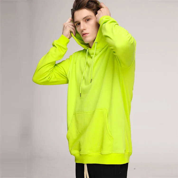 100% Cotton Oversized Fleece Green Hoodies men 320gsm custom plus size pullover Hoodie French Terry Pullover Sweatshirt