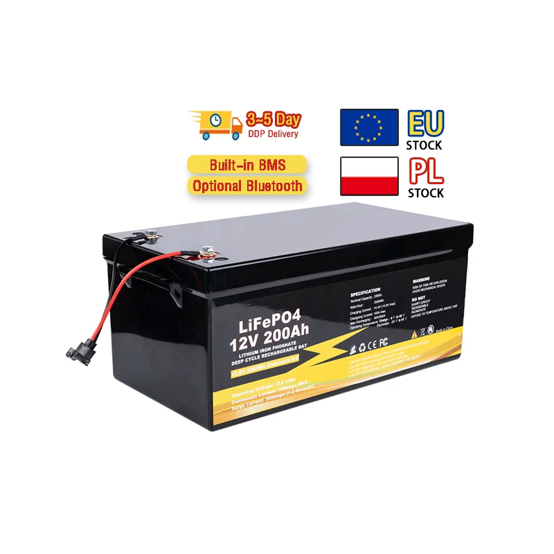 lifepo4 battery eu warehouse 12v 100ah 200ah 300ah for Lithium Ion Batteries Electric Battery Energy