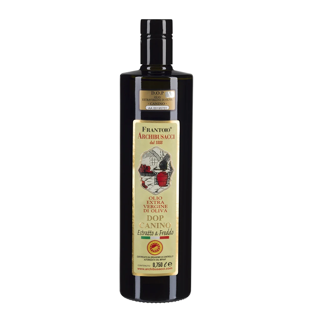 D.O.P. Canino Extra Virgin Olive Oil 100 % Italian Cold Pressed Canino Lt. 5 Can bottle for cooking
