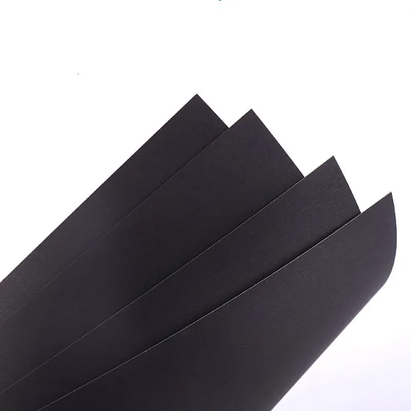 180gsm 250g 300gsm High Strength recycled 0.9-3mm black paper board Single-sided black cardboard for packaging & printing