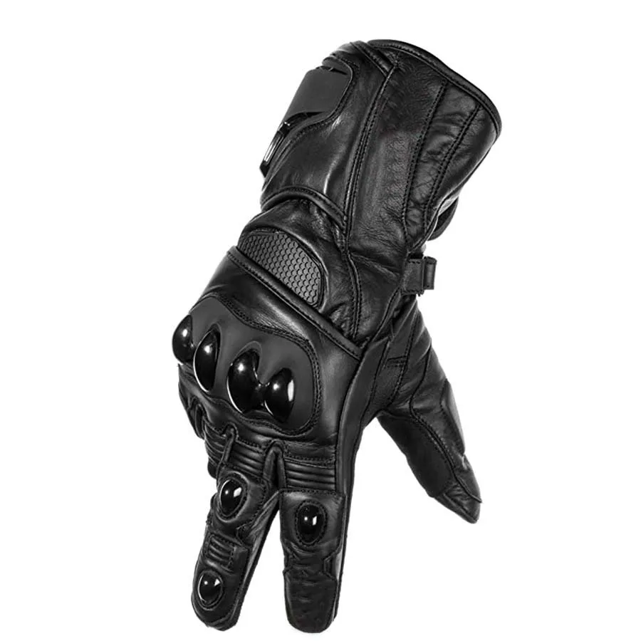 Wholesale price Genuine Leather Long Motorcycle Gloves Men Racing Motorbike Gloves New Racing Gloves in plus size
