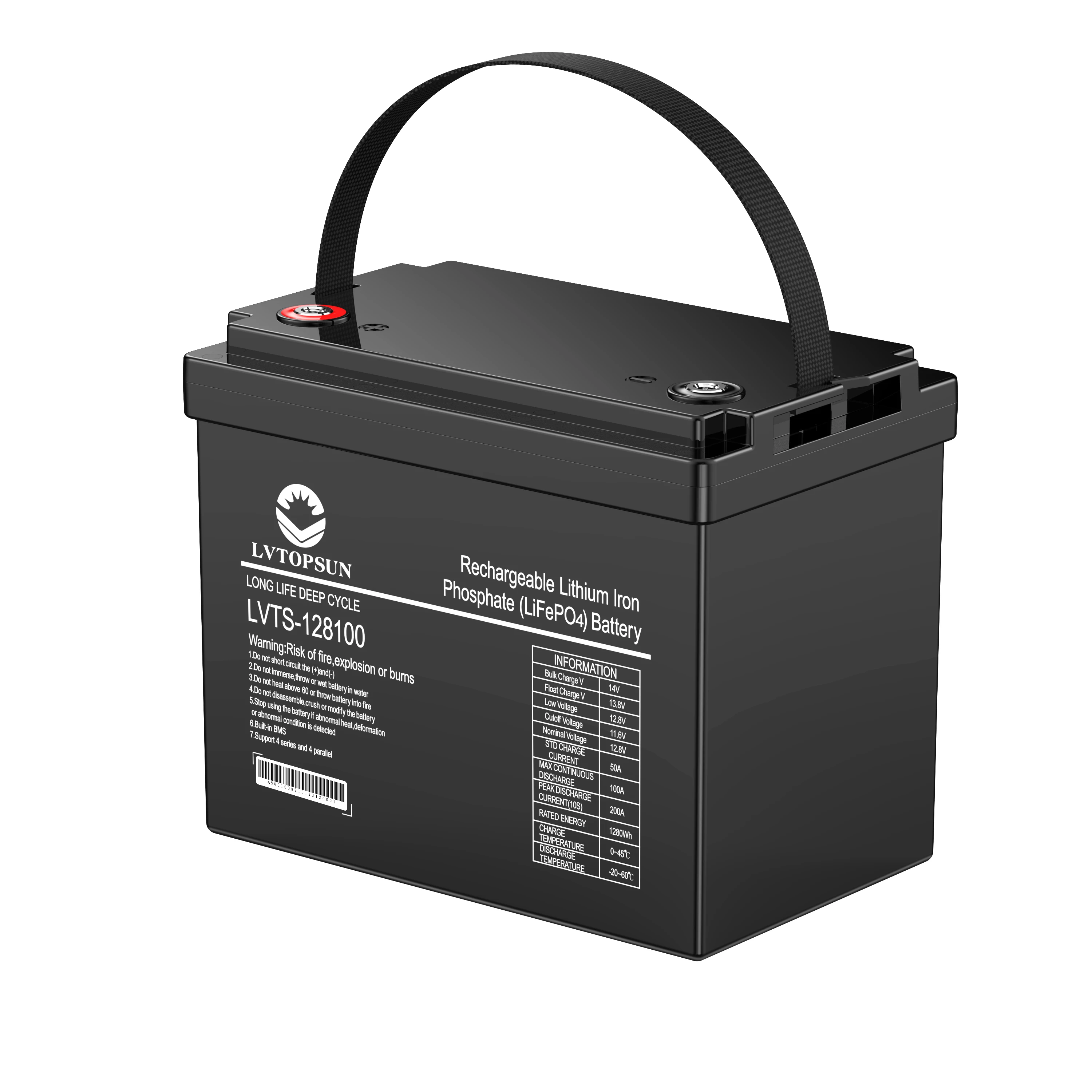 12 В 100ah 200ah солнечная батарея lipo4 домашняя для хранения энергии lvtopsun powerwall вольт