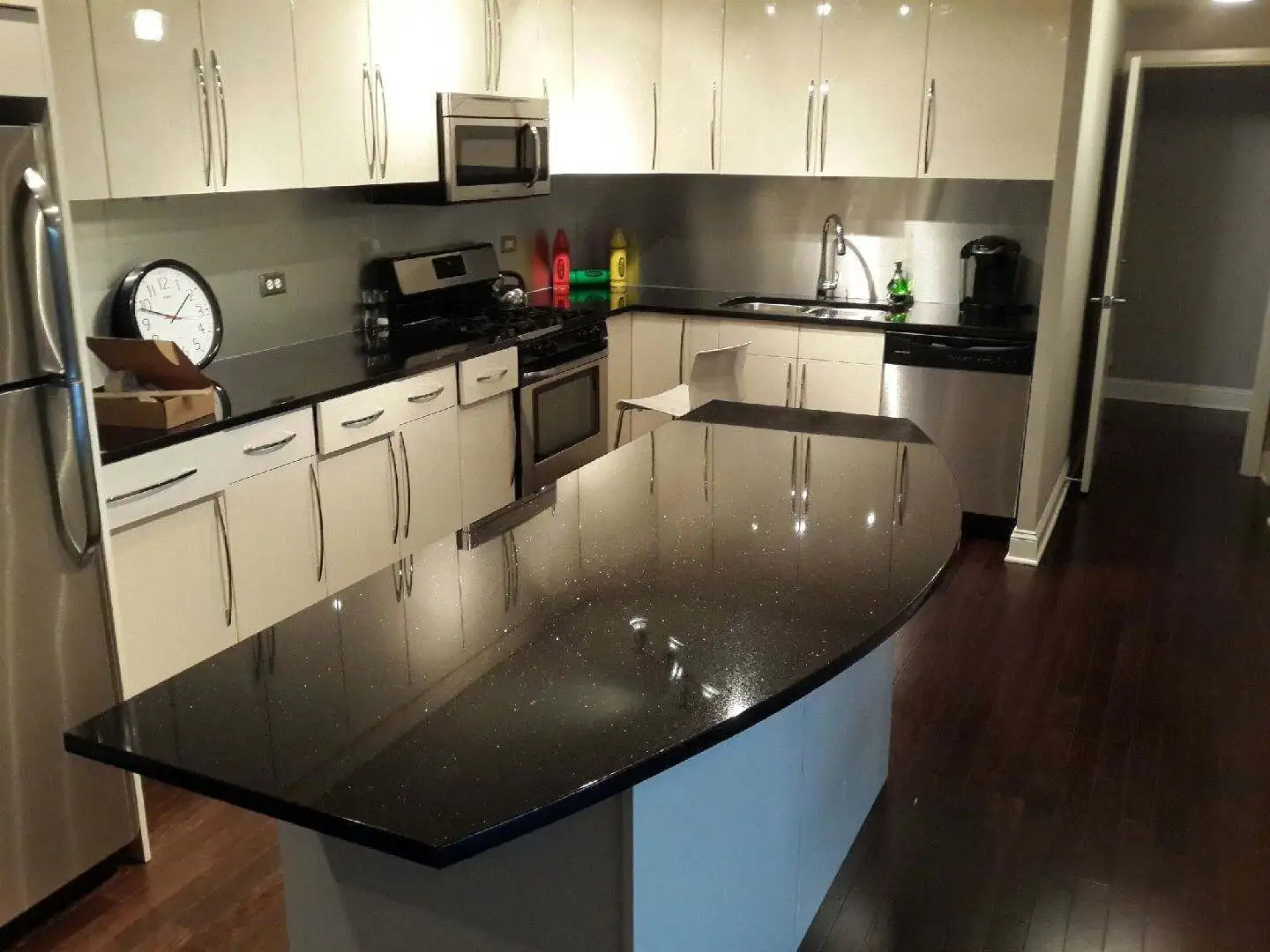 Best Quality  Black Galaxy Granite  Slabs  for countertops