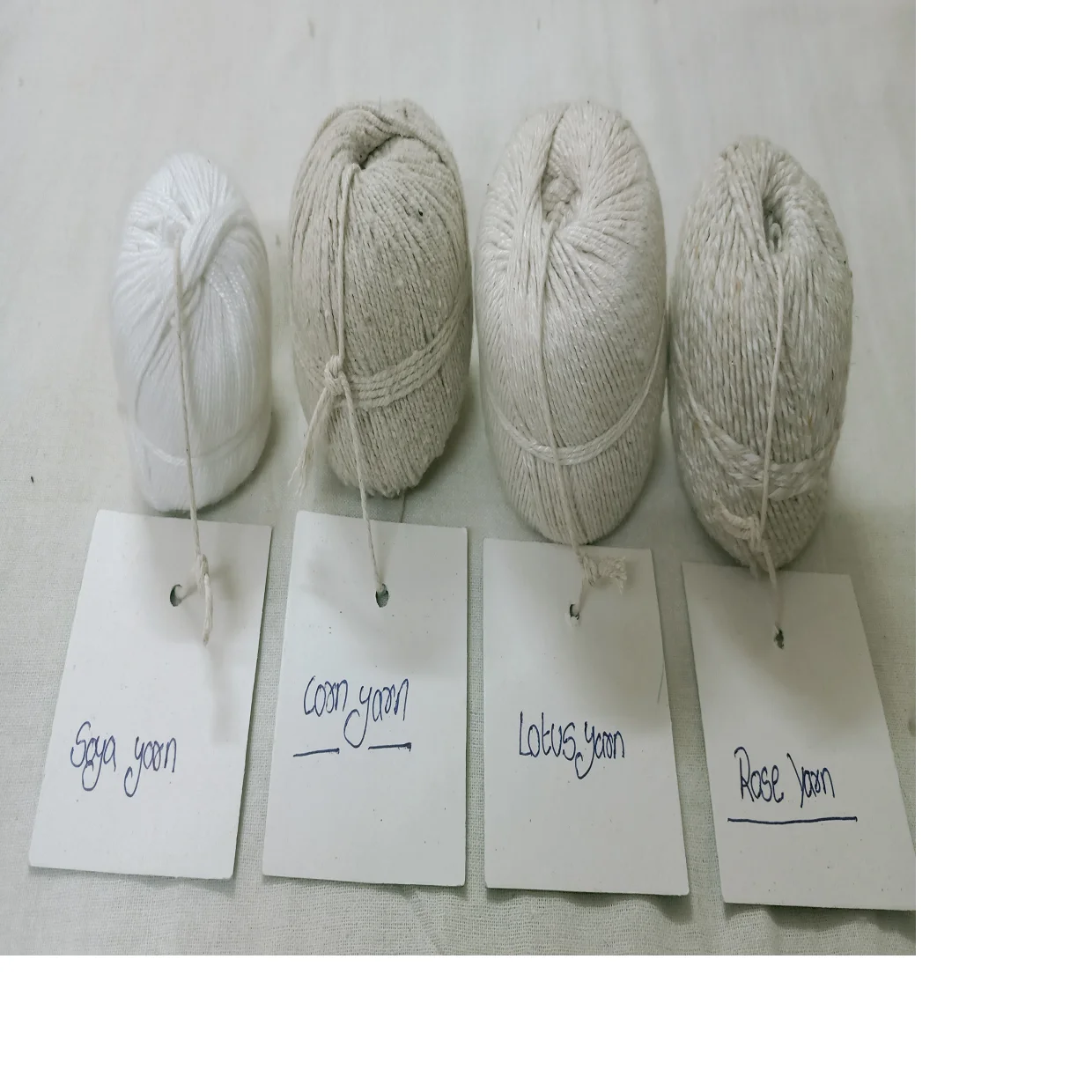 custom made natural fiber yarns made from soya bean fiber, corn fiber, rose fiber and lotus stem fiber suitable for resale