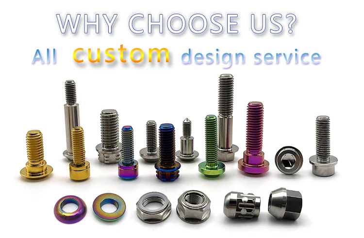 Титановый винт с шайбой с шестигранной головкой и конической головкой