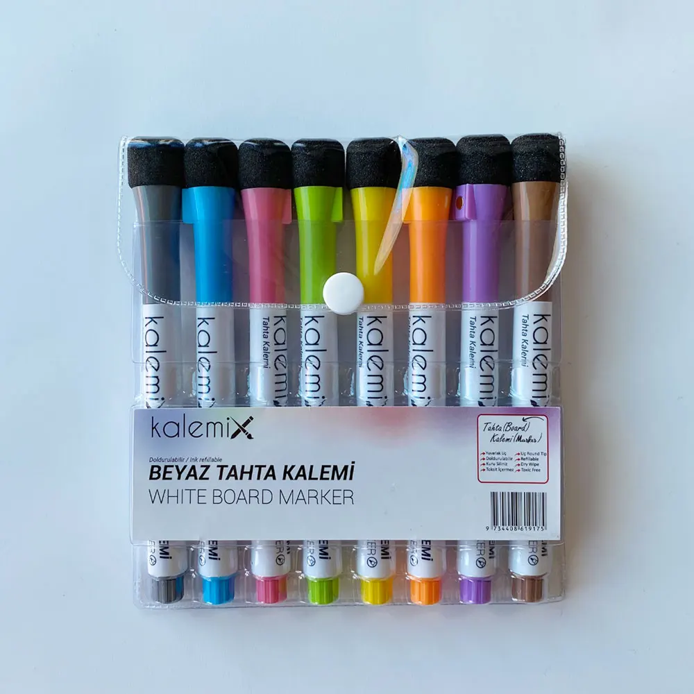 Kalemix Whiteboard Pens Easy Erasing Fine-tipped Long Lifespan Customizable Design magnetic  Eraser