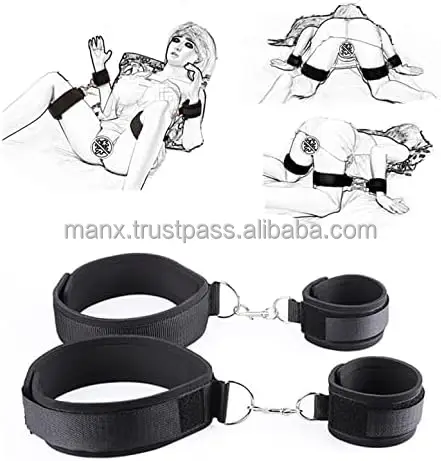 BDSM Restrain Bondage Set Padded Wrist Thigh Cuffs Sex Toy for Adjustable Handcuffs Leg Straps Sexy Kit for Couples SM Games