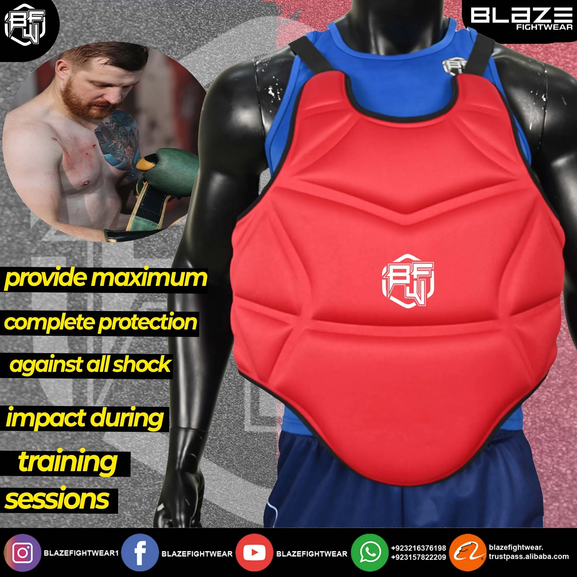 Wholesale boxing chest guard for MMA Martial Arts training kickboxing body protector
