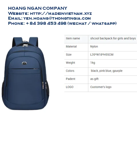 Vietnam Backpack Anti Theft Smart Laptop Backpack Bag Large Capacity Multifunction Nylon Pink Soft Fashion Black Waterproof