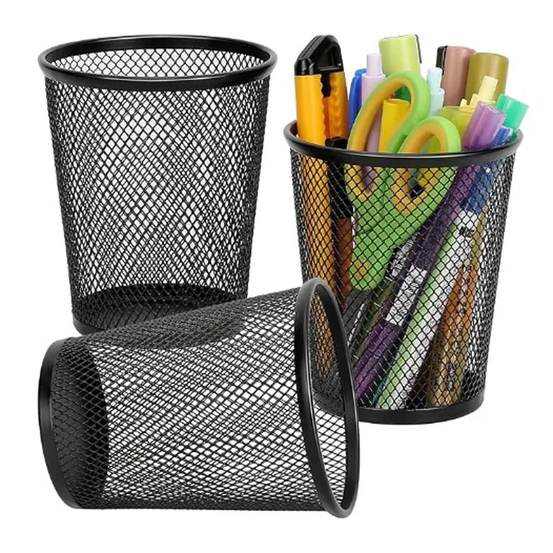 Office Stationery Conical Metal Mesh Wire Pencil Holder