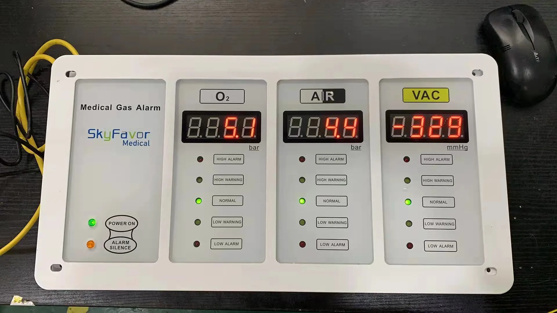 Hospital Gas area Alarm System Pipeline for Air, Oxygen, VAC Medical area Alarm unit