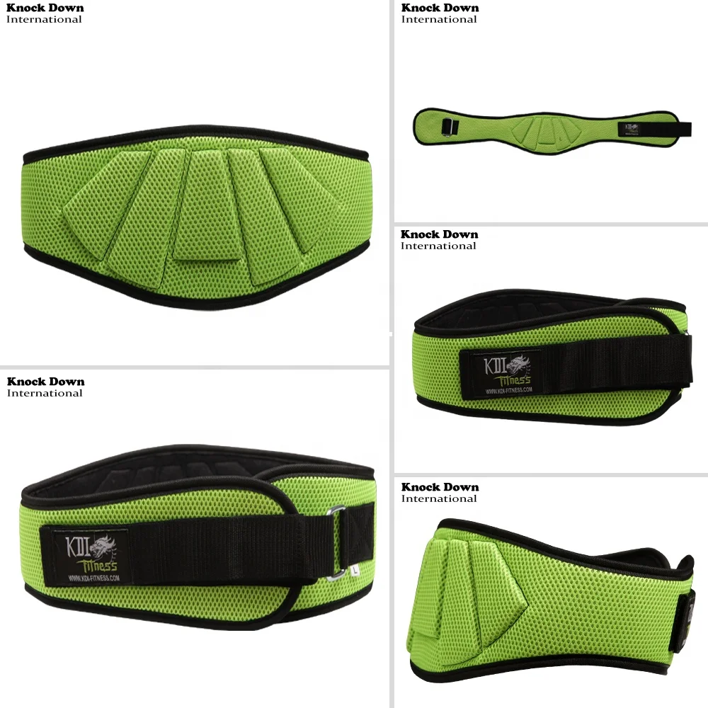 Neoprene Weight Lifting Back Lumber Support Belt Made From Rubber High Grade Customized Color Neon Green