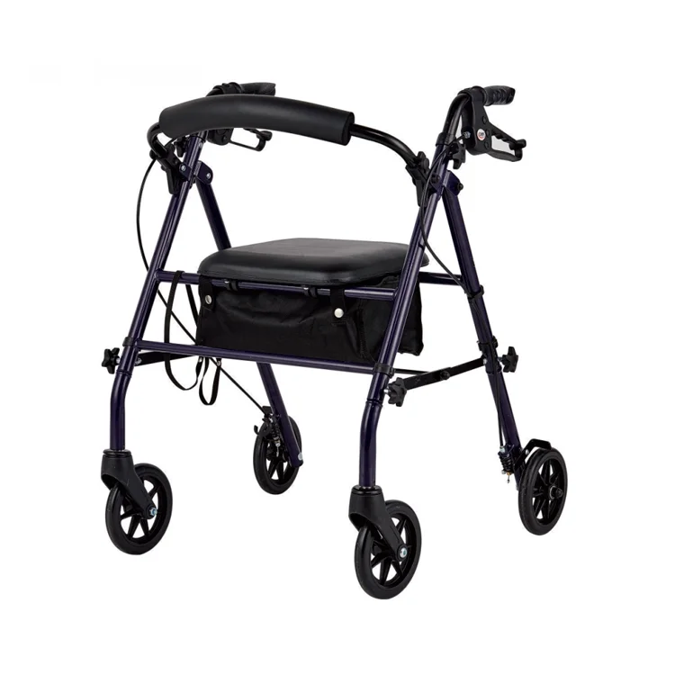 Bliss Medical Mobility Aids Lightweight Four Wheel Cart Folding Steel Suitable For Rollator With Seat For Disabled Older People