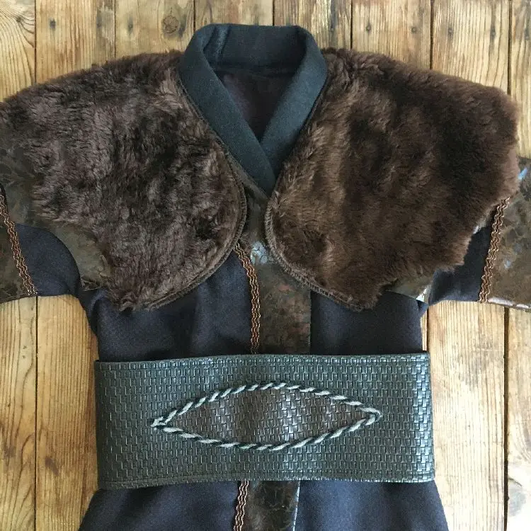 Traditional Ertugrul Gazi Handmade Leather Alp Costume Brown For Kids