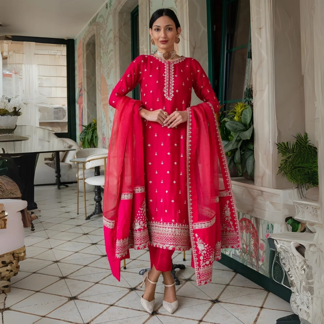 Indian Pakistani Style Casual Salwar Kameez Party Dress Ready Made Ladies Cotton Suit Stitched Elegant Woman Dresses