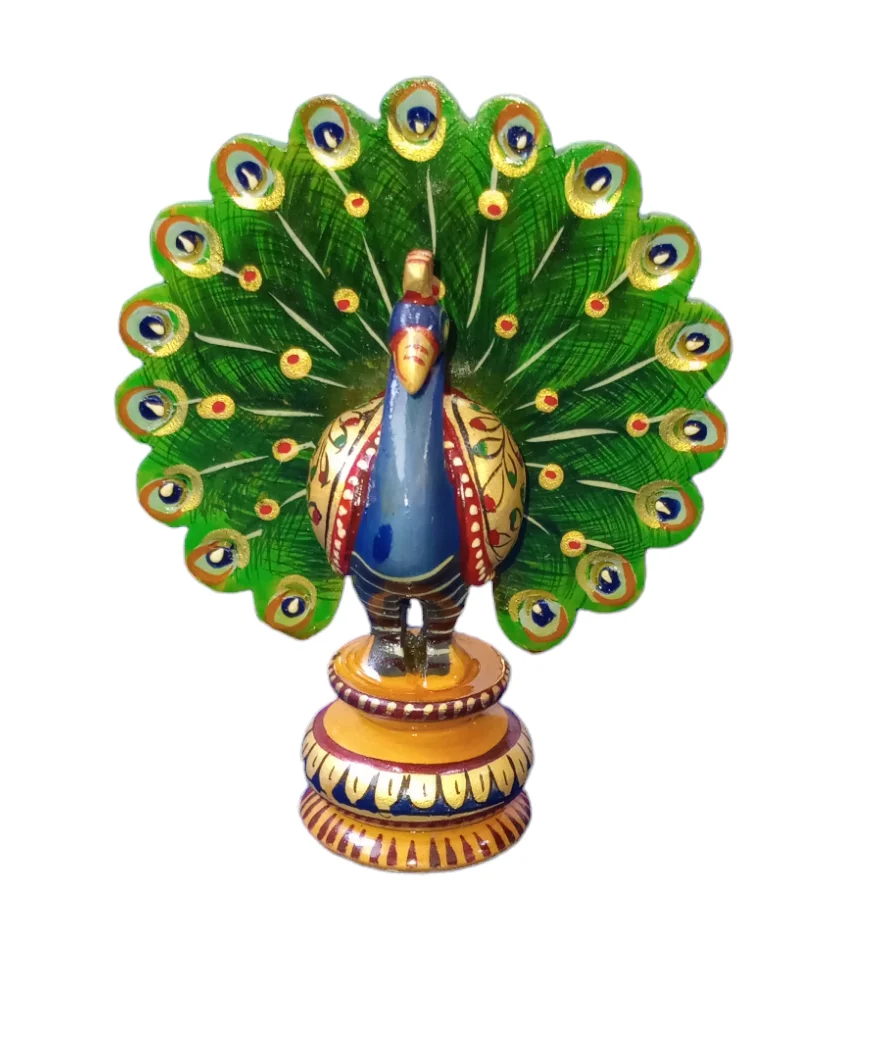 Современная роскошь ручной работы красивое украшение для дома и павлина деревянная статуя индуистского Бога Статуя из смолы индийский павлин Статуэтка элемент