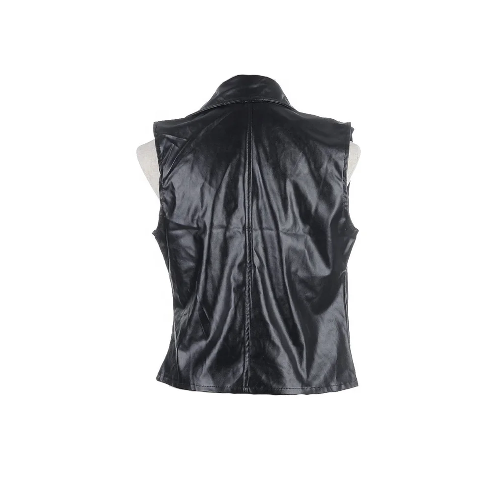 Winter Collection over size women Leather vest with 100% Polyester Lining for Fashion Wear with Custom Designs Style and Tags