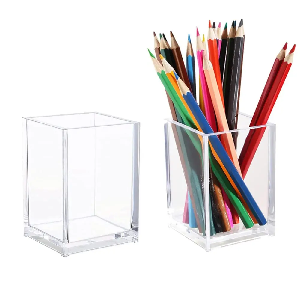 Table Custom Acrylic Pen Holder For Home And Office Accessories Display With Design Desk Stationery Items Supplies