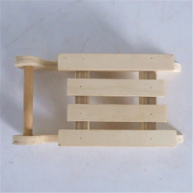 Wooden Mini Sled Ornaments Tabletop Wood Sleigh Display Stand Base Sleigh Decoration Candle Holder Sledge Christmas Winter Decor