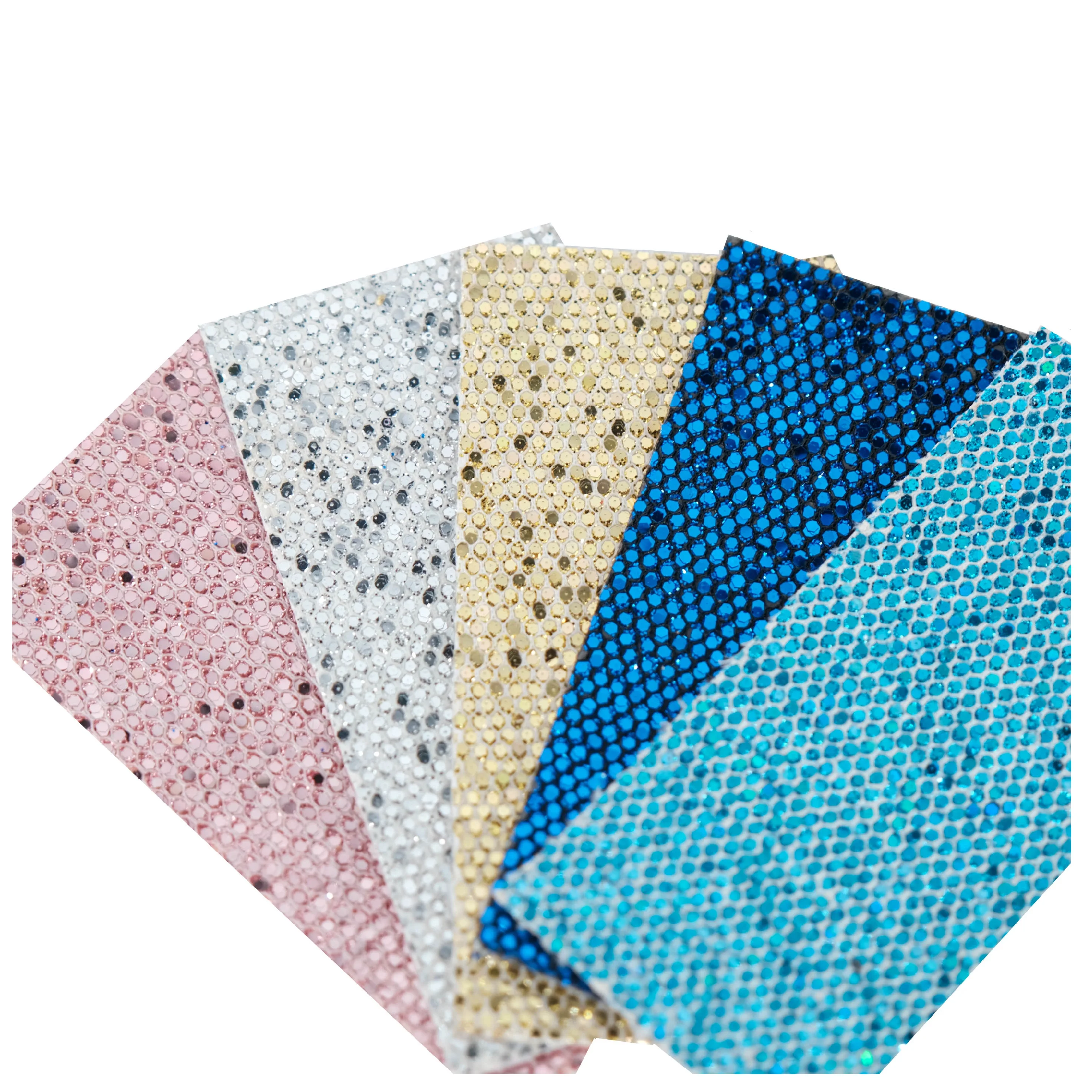Best glitter print Pu faux leather material sheets