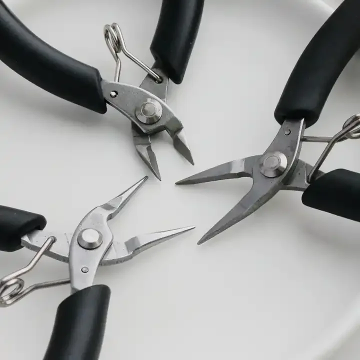 KUAIQU YTH-501E Pliers 3.5 inches with pin chain nose pliers tool return spring design craft designer mini diagonal nose pliers